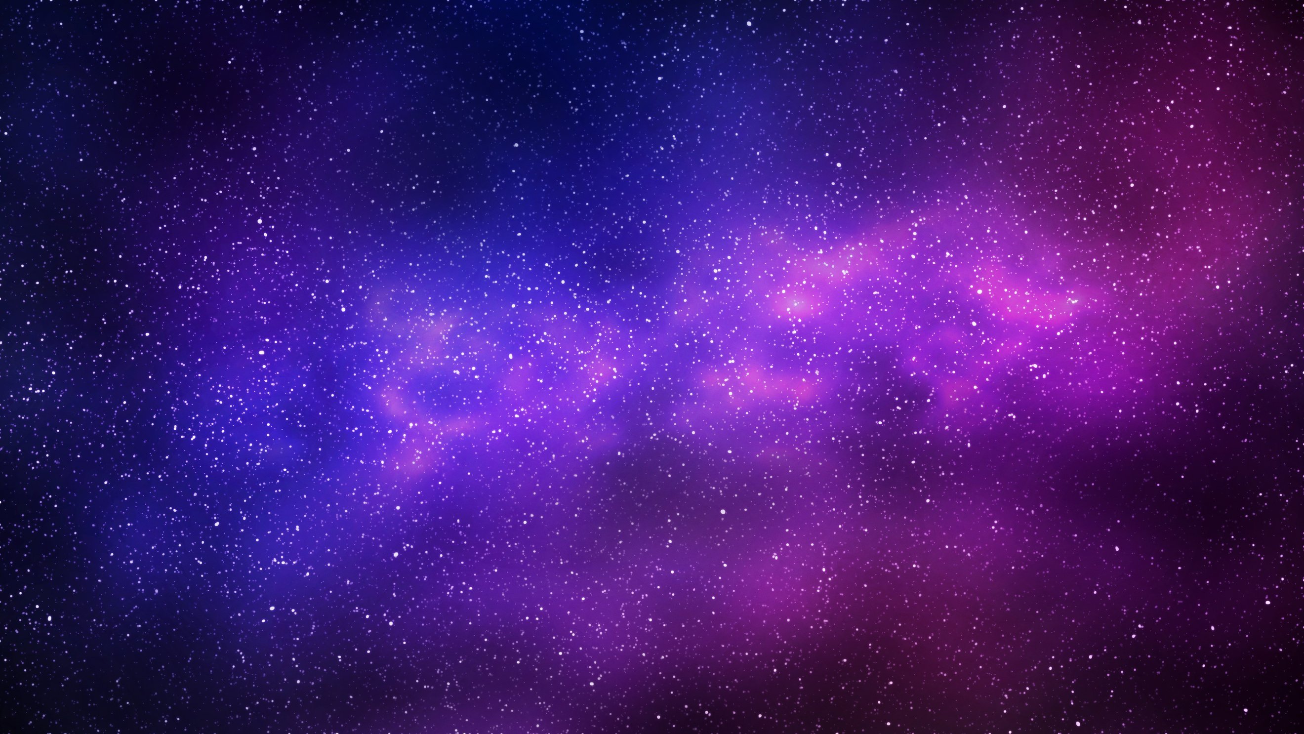 Night Starry Sky and Bright Purple Blue Galaxy, Horizontal Backg